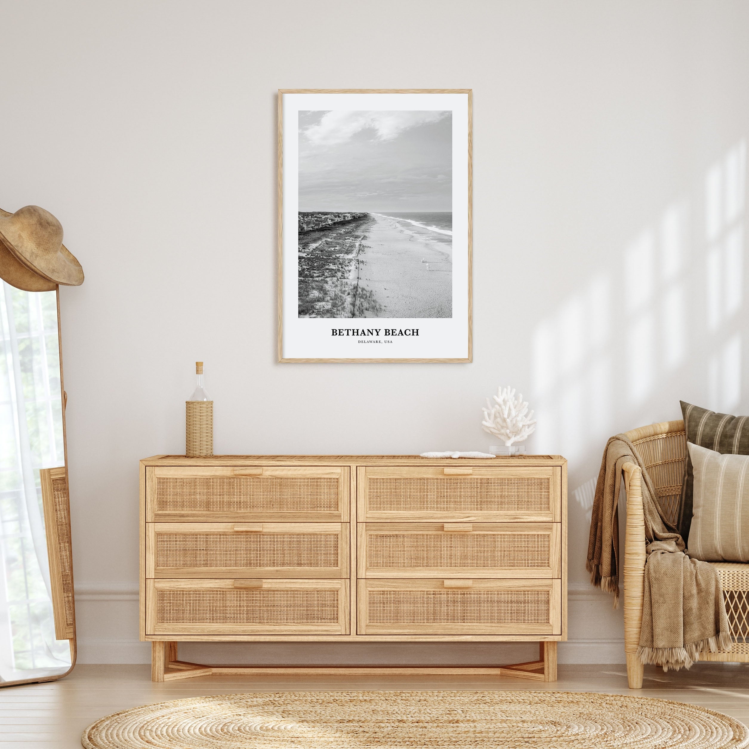 Bethany Beach Portrait B&W Poster