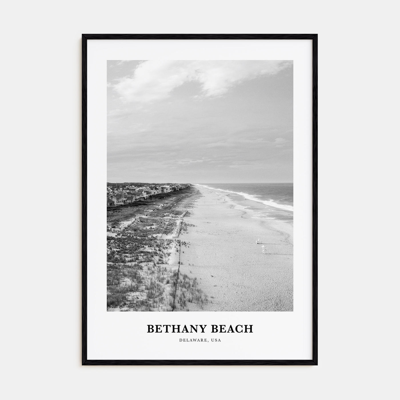 Bethany Beach Portrait B&W Poster