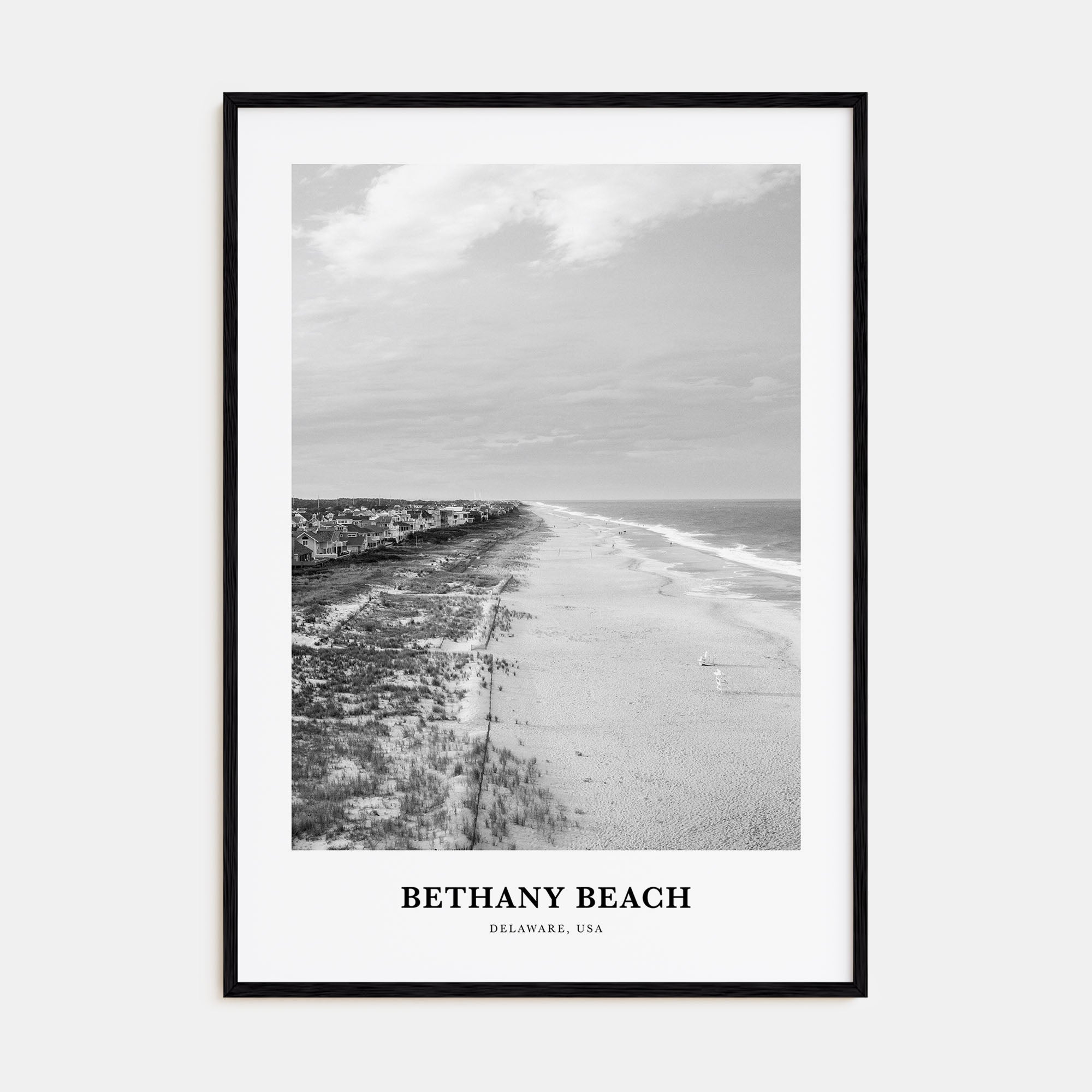 Bethany Beach Portrait B&W Poster