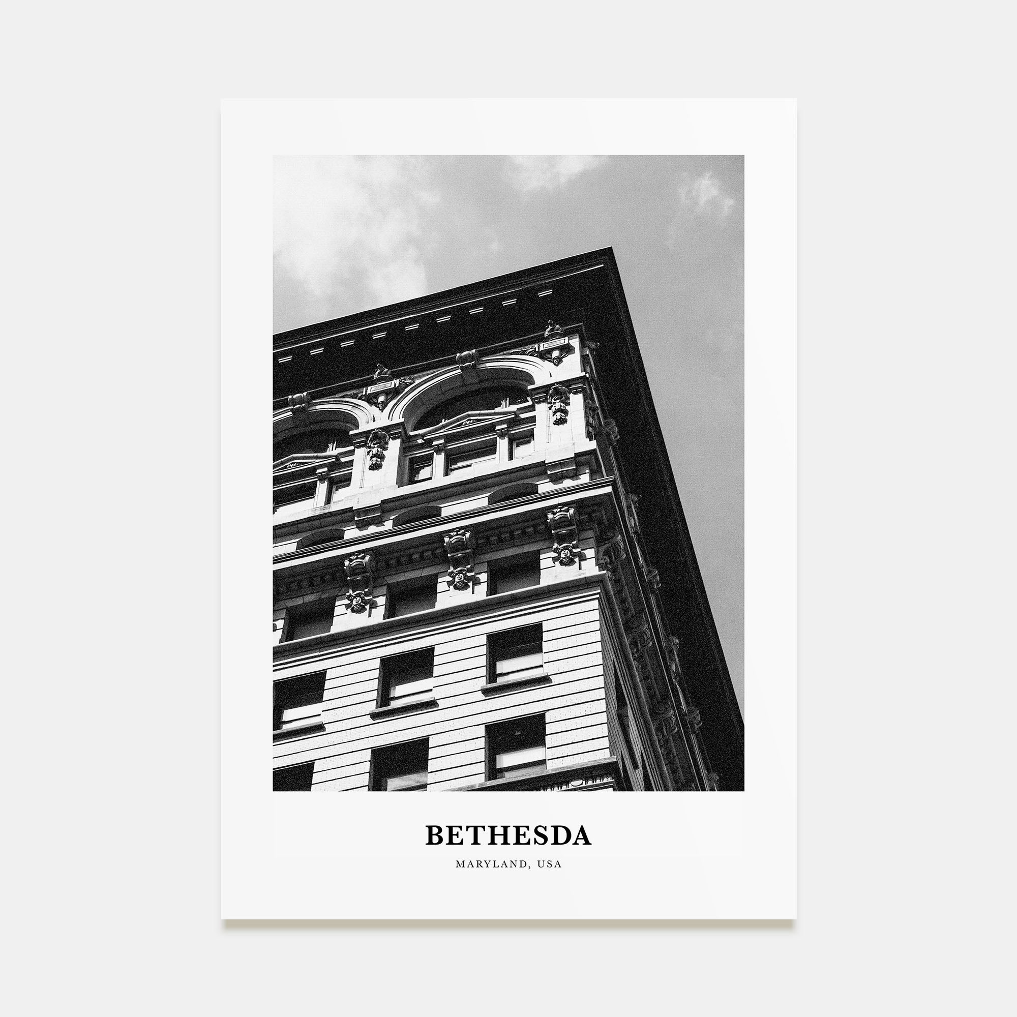 Bethesda Portrait B&W Poster