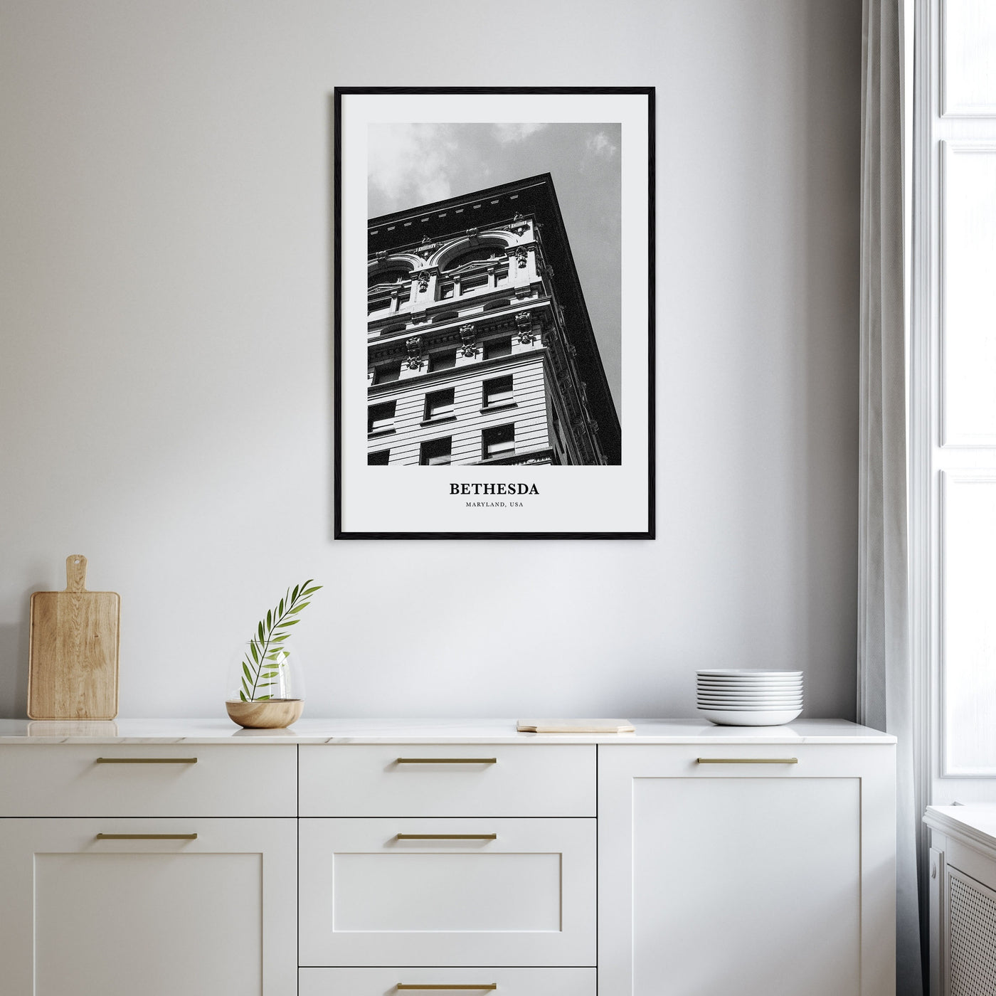 Bethesda Portrait B&W Poster