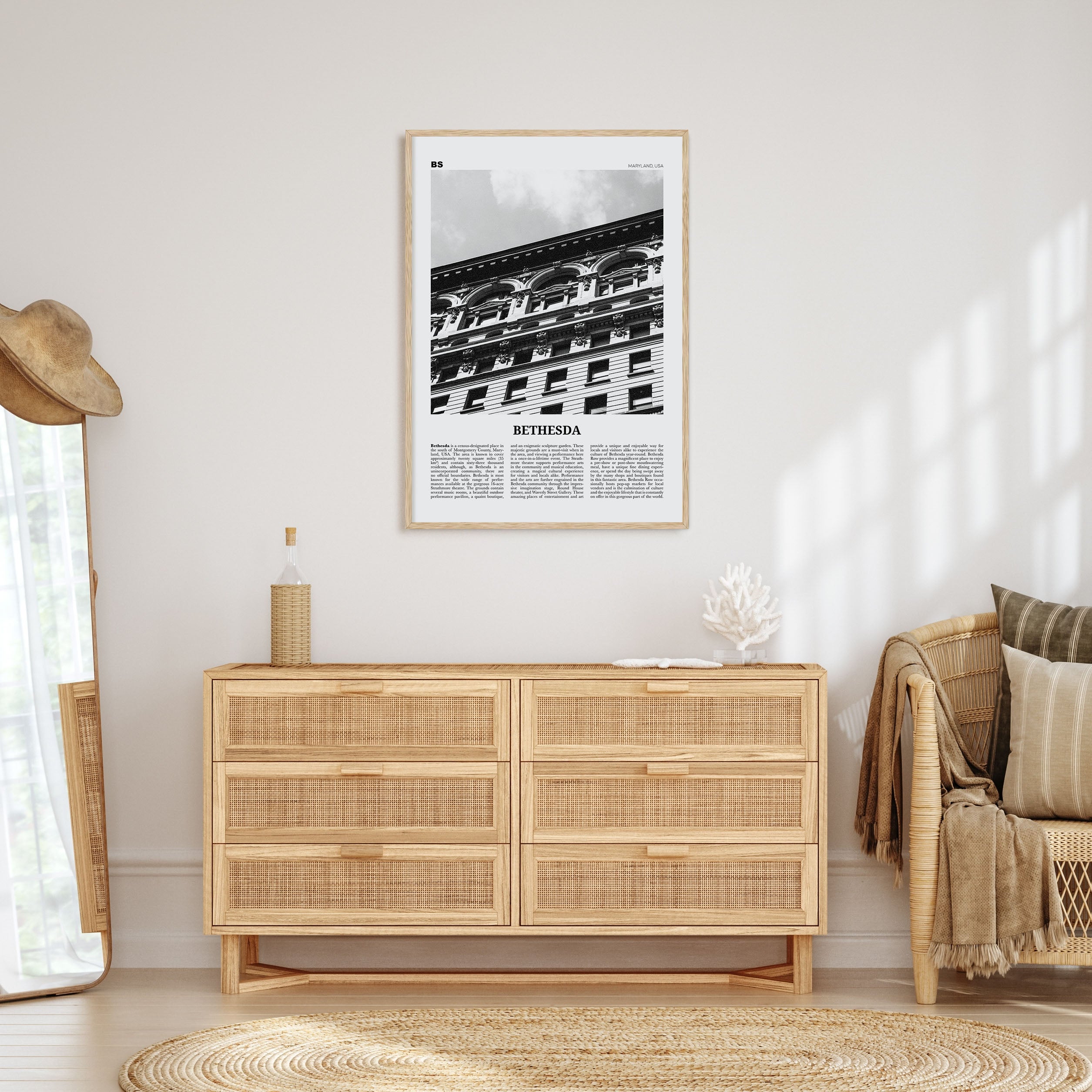Bethesda Travel B&W Poster