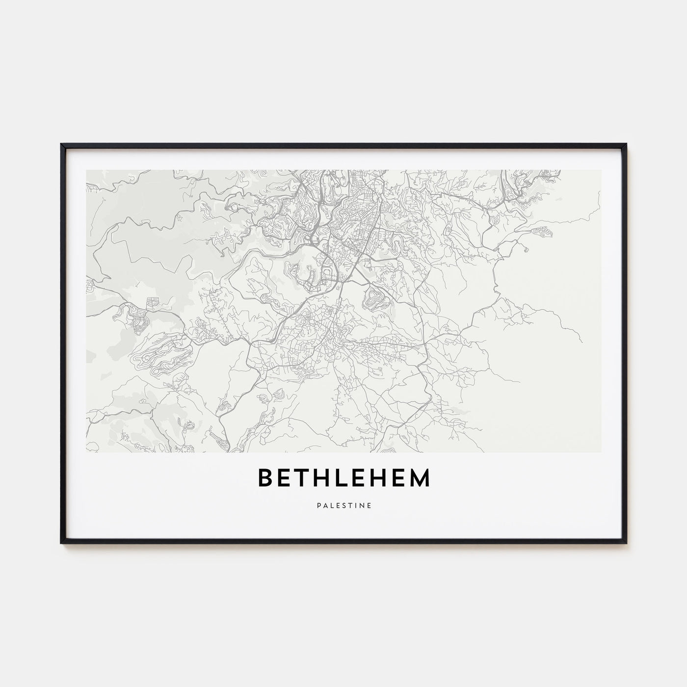 Bethlehem, Palestine Map Landscape Poster