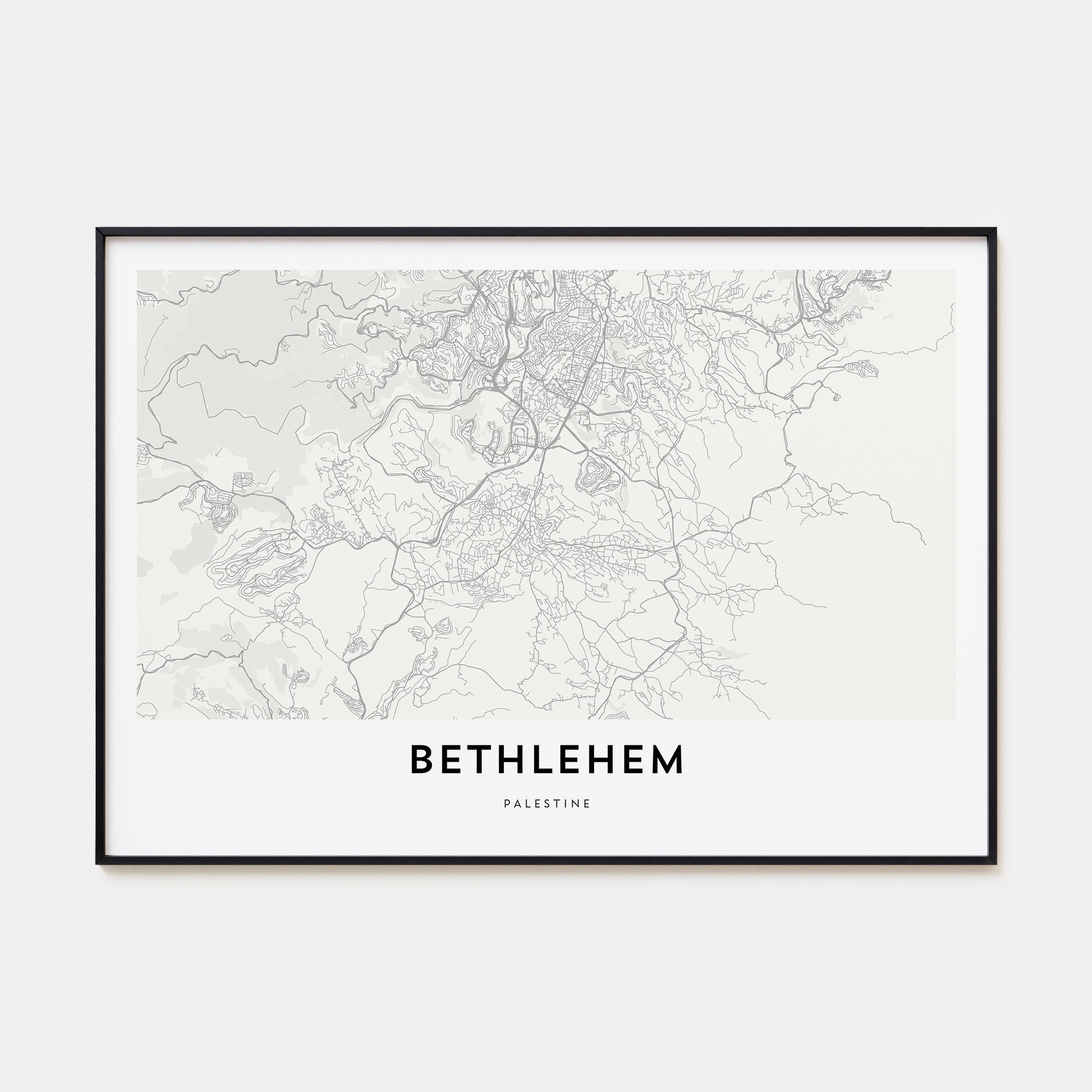 Bethlehem, Palestine Map Landscape Poster