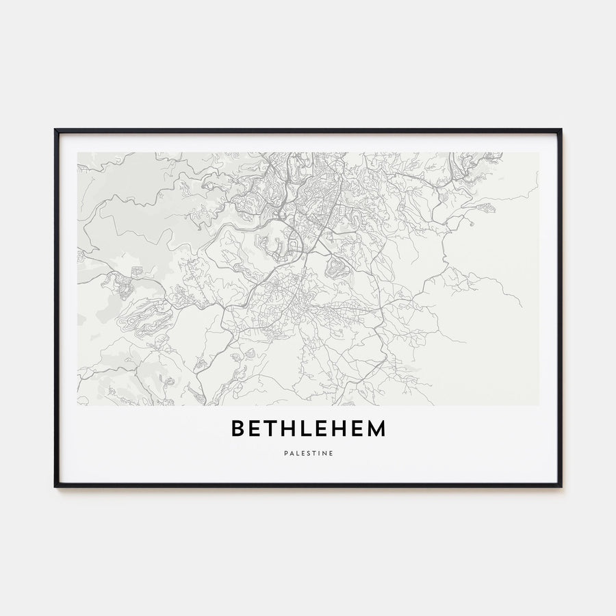 Bethlehem, Palestine Map Landscape Poster