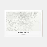 Bethlehem, Palestine Map Landscape Poster