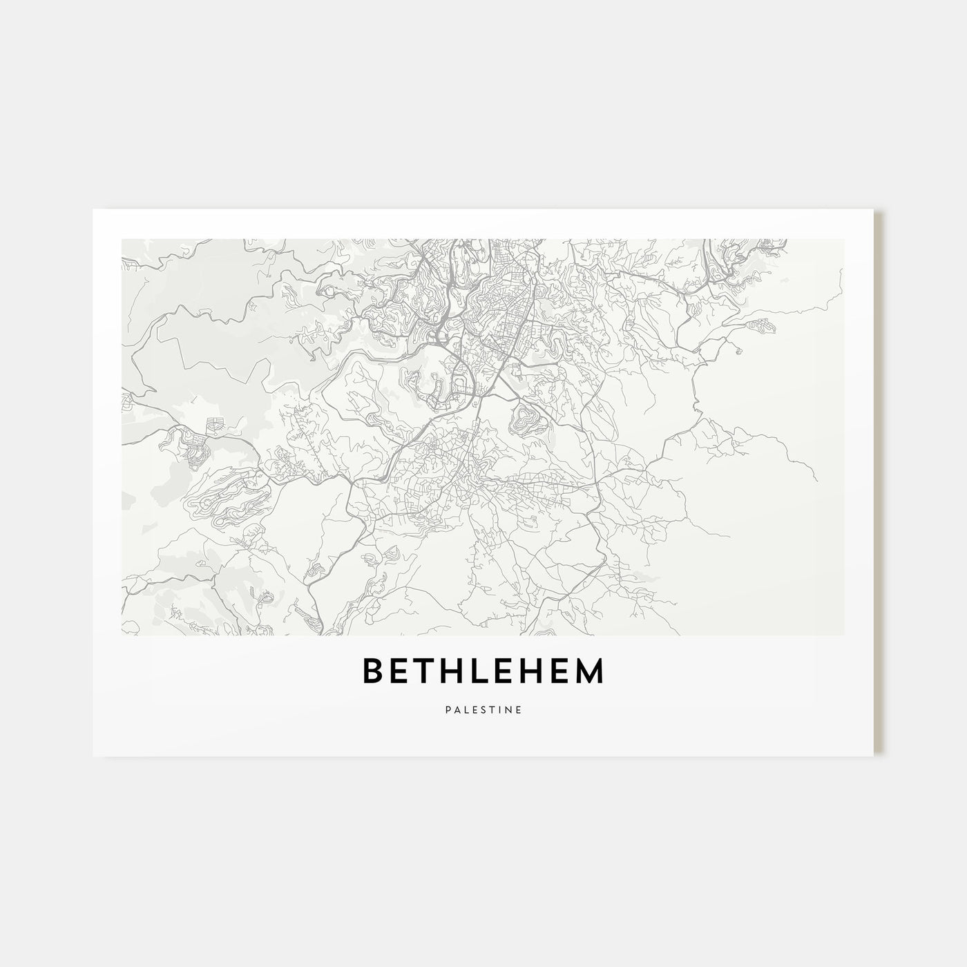 Bethlehem, Palestine Map Landscape Poster
