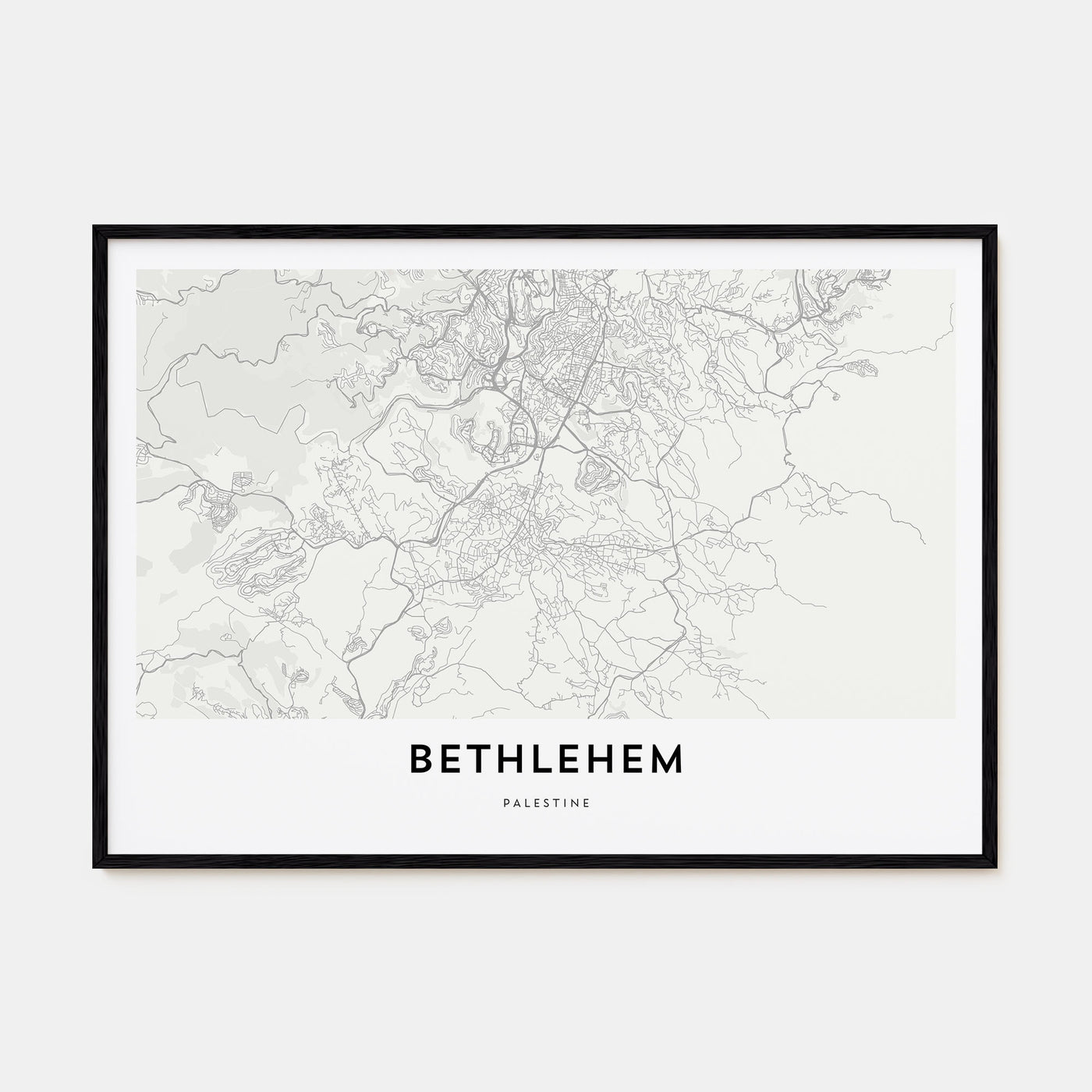 Bethlehem, Palestine Map Landscape Poster