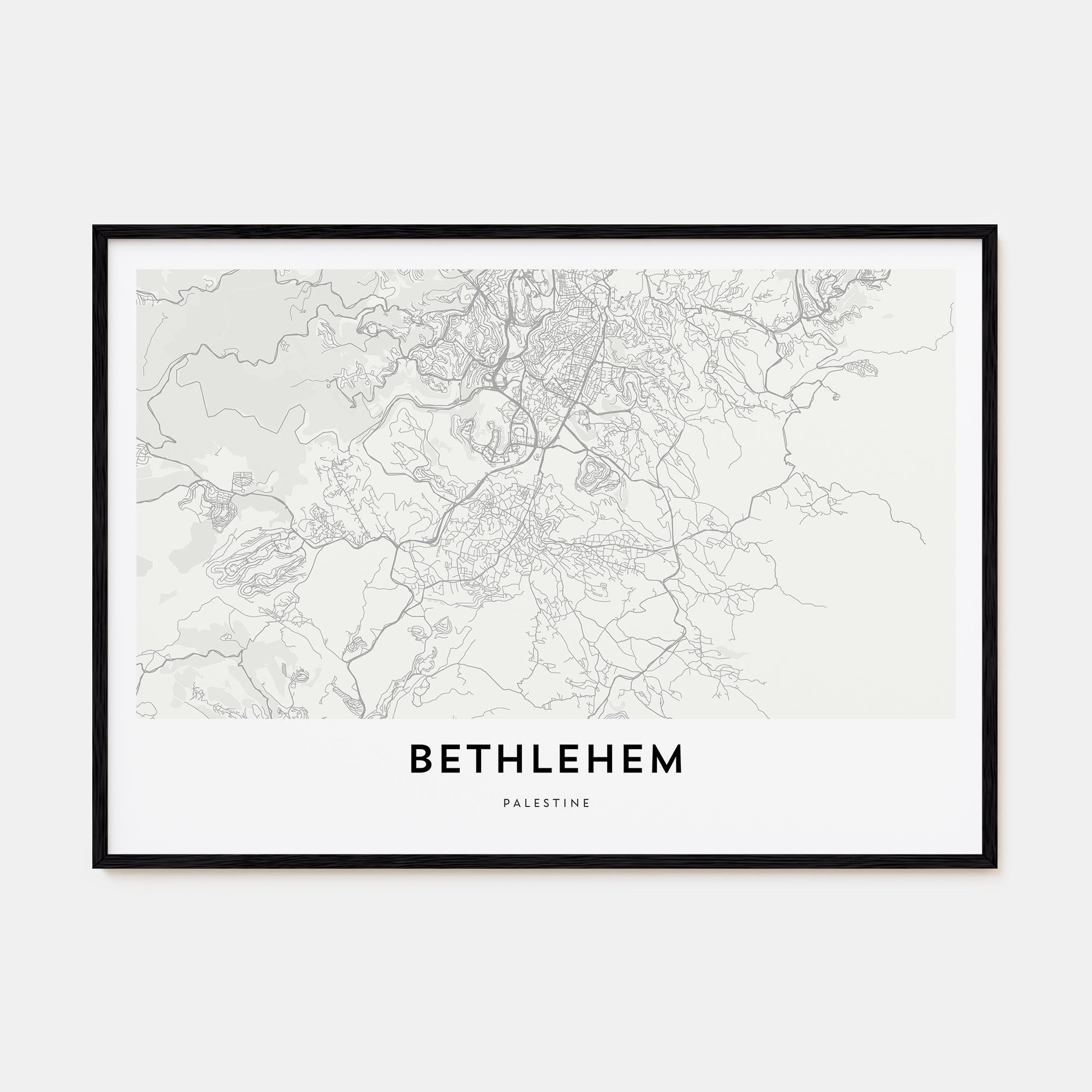 Bethlehem, Palestine Map Landscape Poster