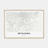 Bethlehem, Palestine Map Landscape Poster