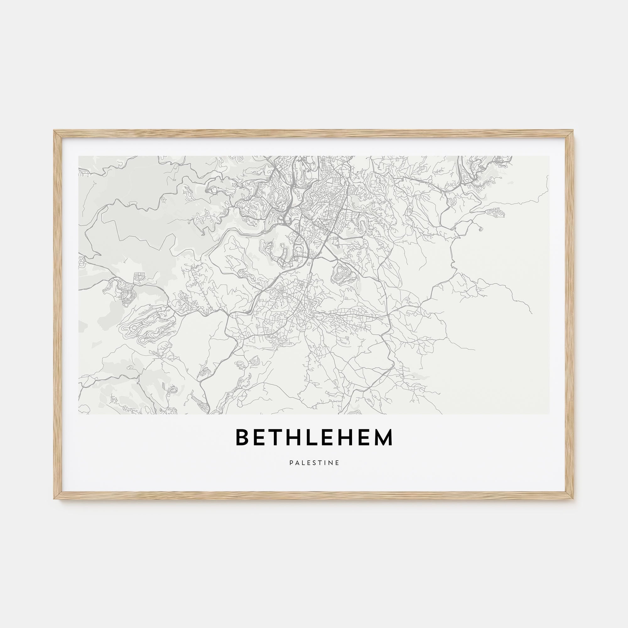 Bethlehem, Palestine Map Landscape Poster