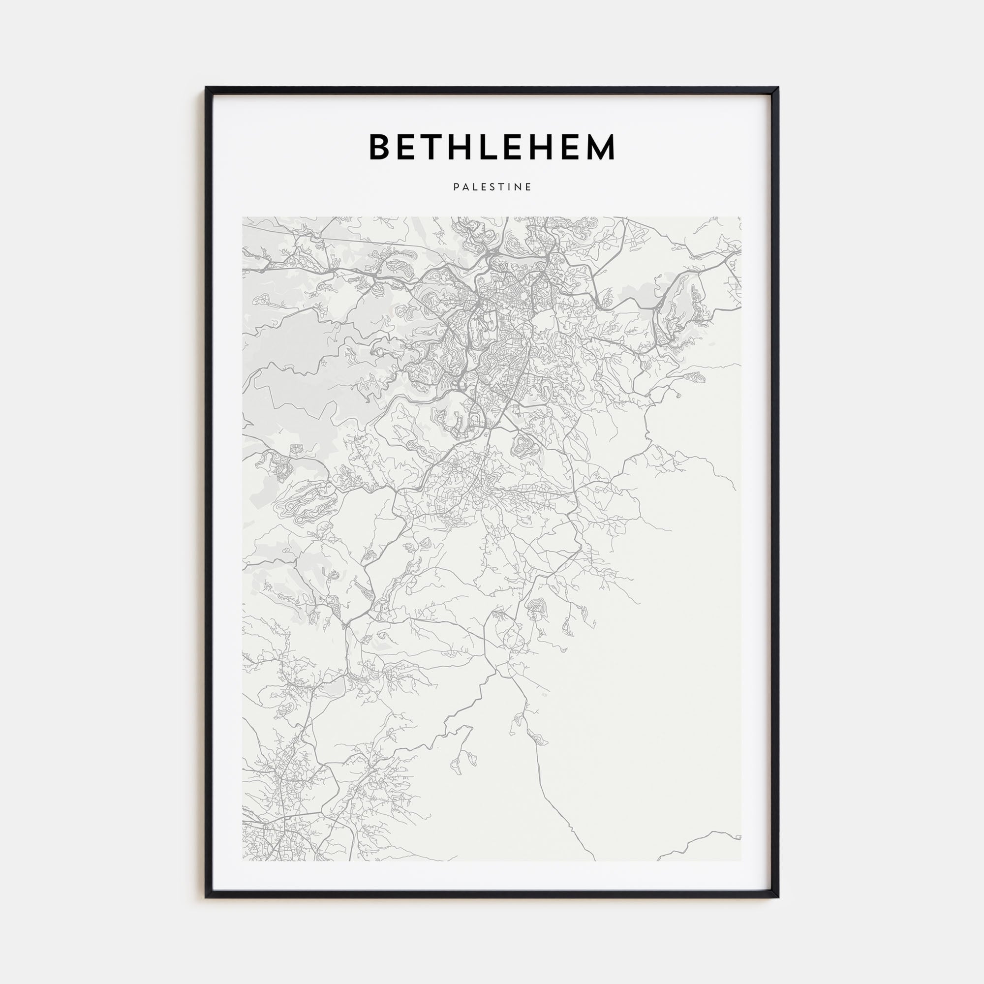 Bethlehem, Palestine Map Portrait Poster