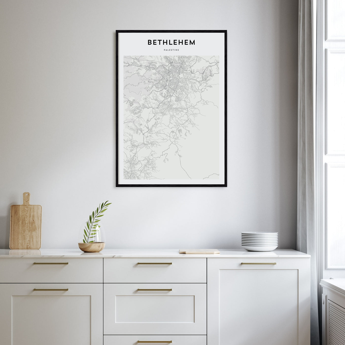 Bethlehem, Palestine Map Portrait Poster