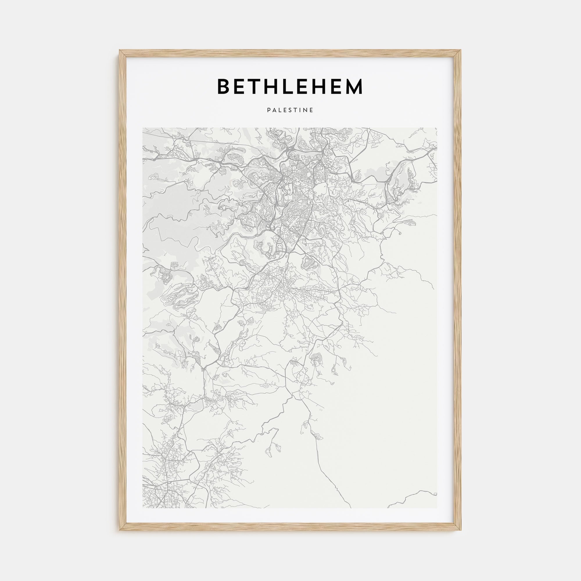 Bethlehem, Palestine Map Portrait Poster