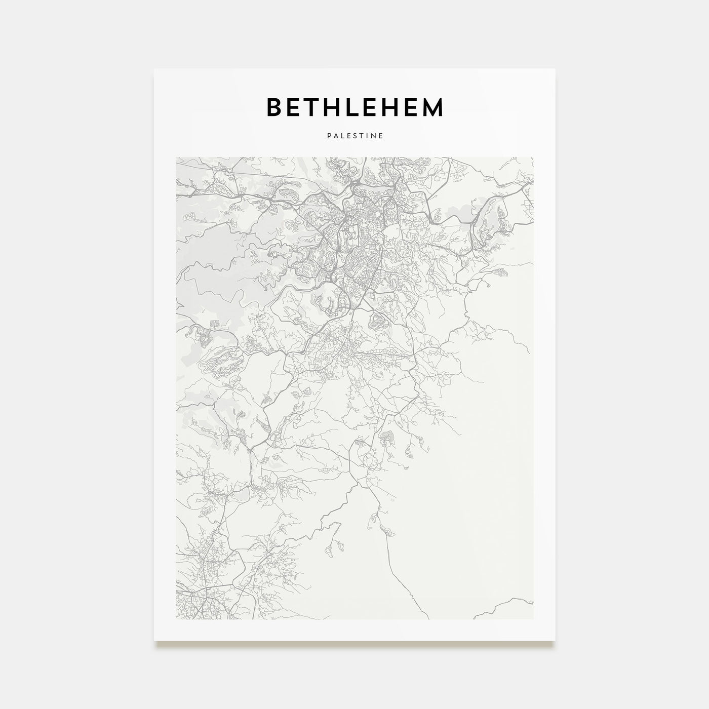 Bethlehem, Palestine Map Portrait Poster
