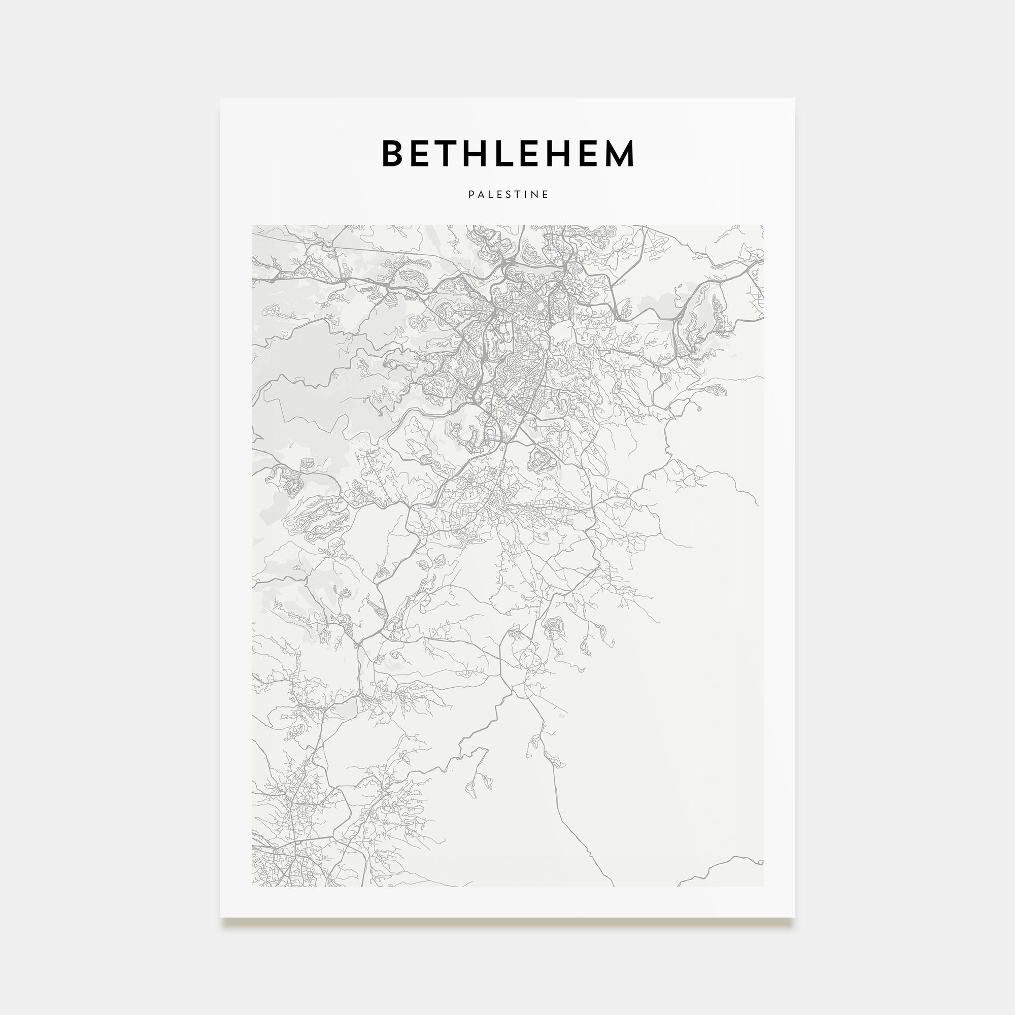 Bethlehem, Palestine Map Portrait Poster
