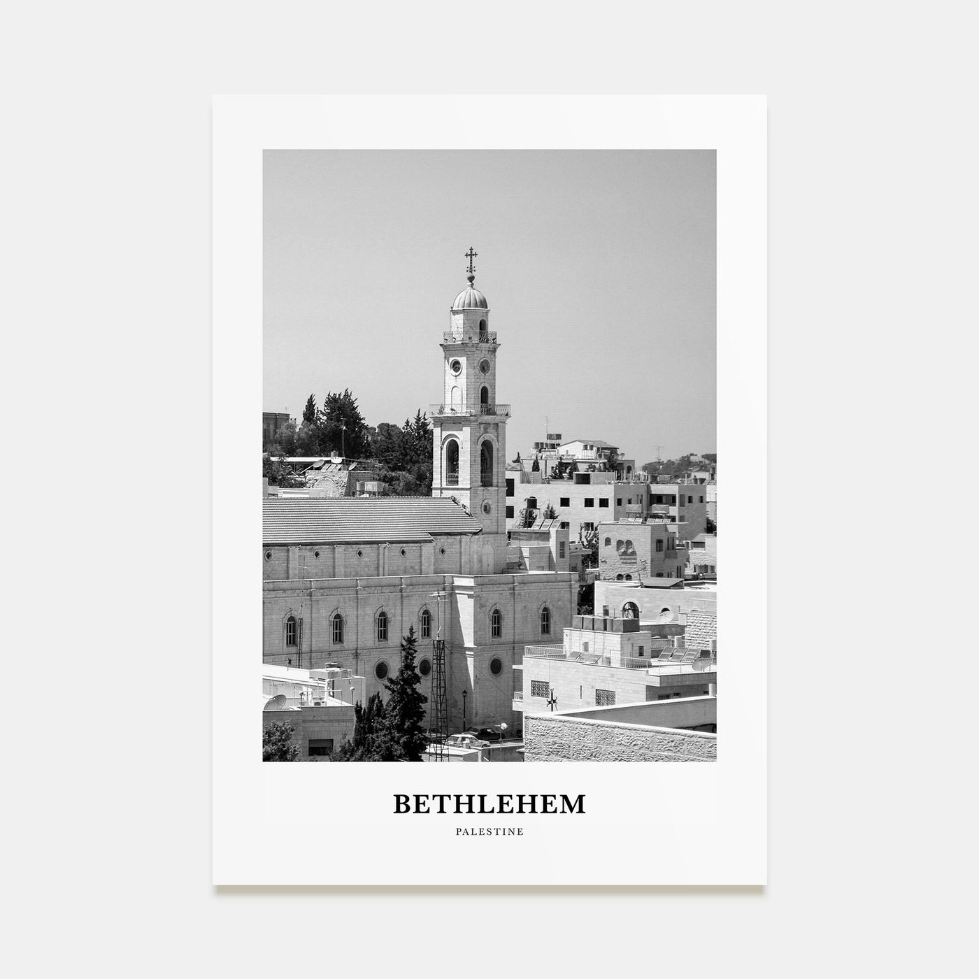 Bethlehem, Palestine Portrait B&W Poster