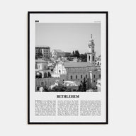 Bethlehem, Palestine Travel B&W Poster