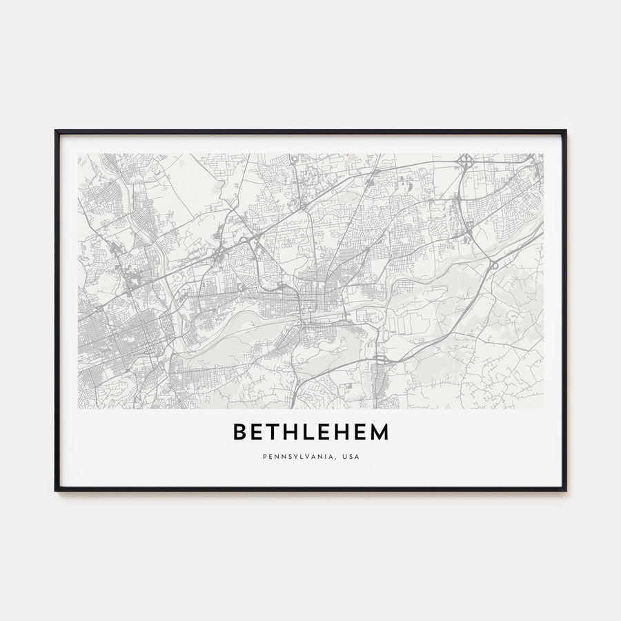 Bethlehem, Pennsylvania Map Landscape Poster