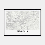 Bethlehem, Pennsylvania Map Landscape Poster