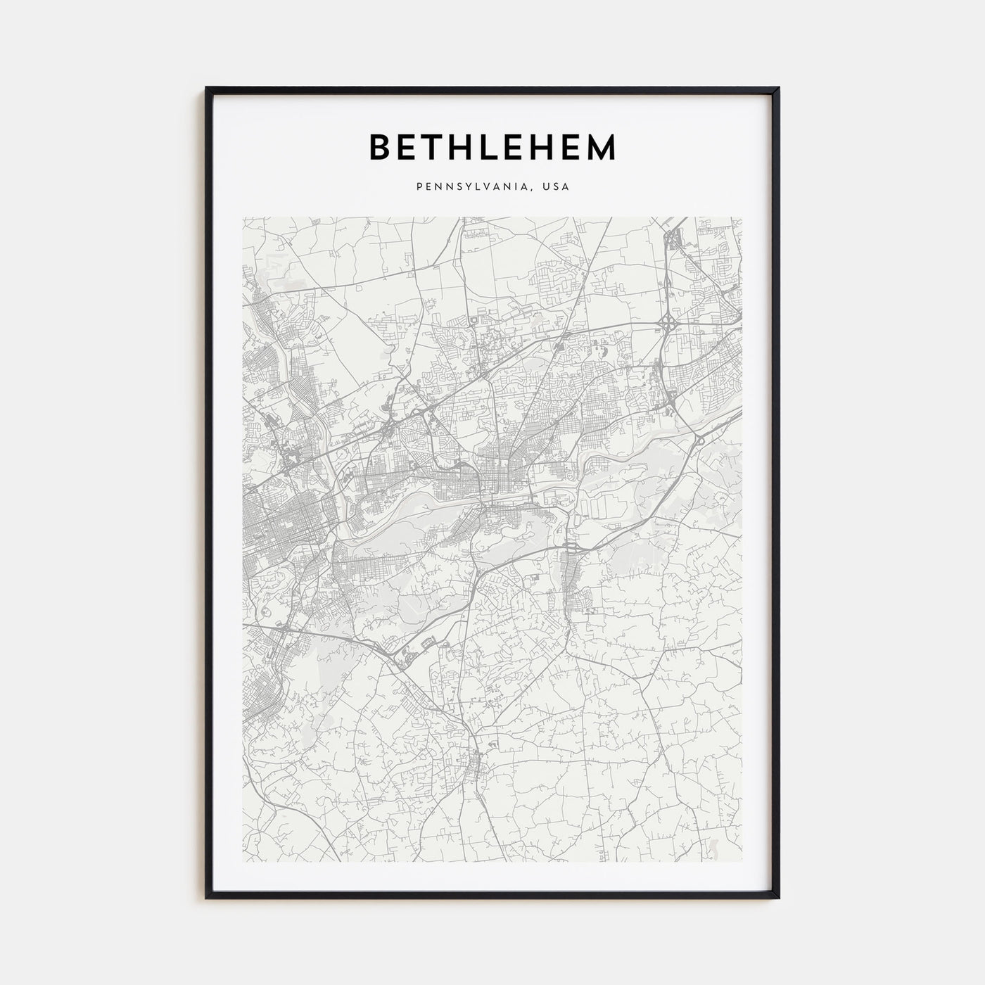 Bethlehem, Pennsylvania Map Portrait Poster