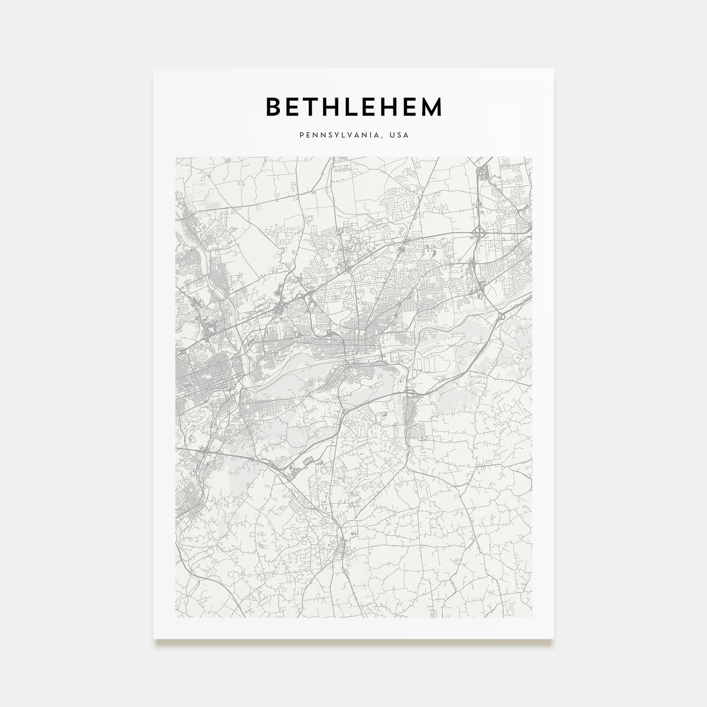 Bethlehem, Pennsylvania Map Portrait Poster