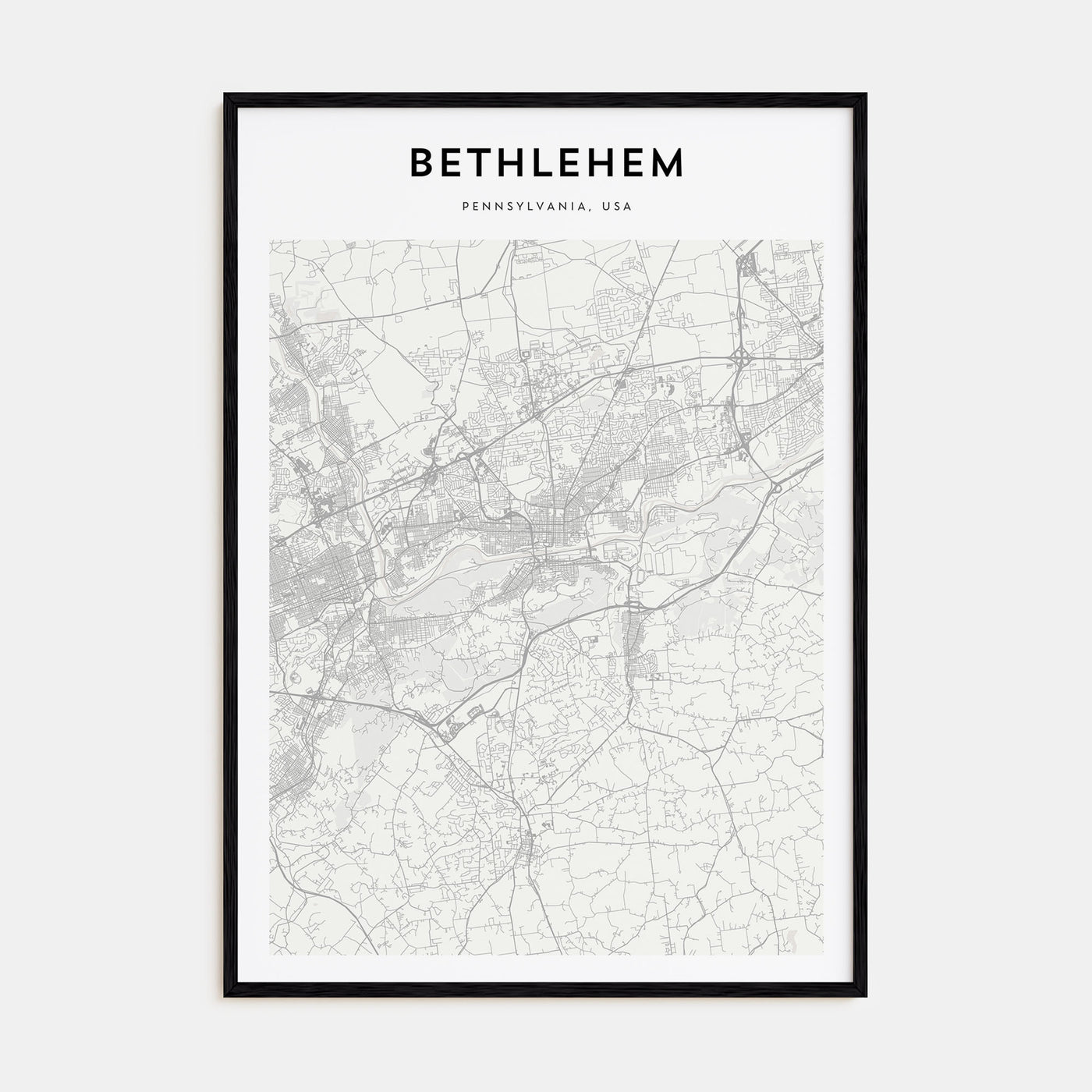 Bethlehem, Pennsylvania Map Portrait Poster