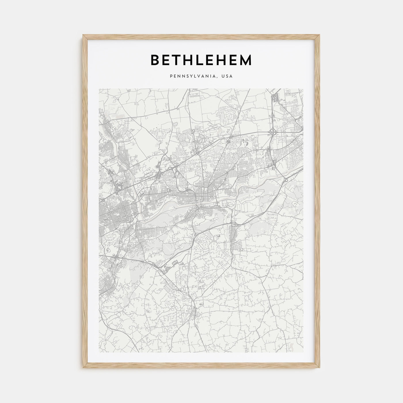 Bethlehem, Pennsylvania Map Portrait Poster