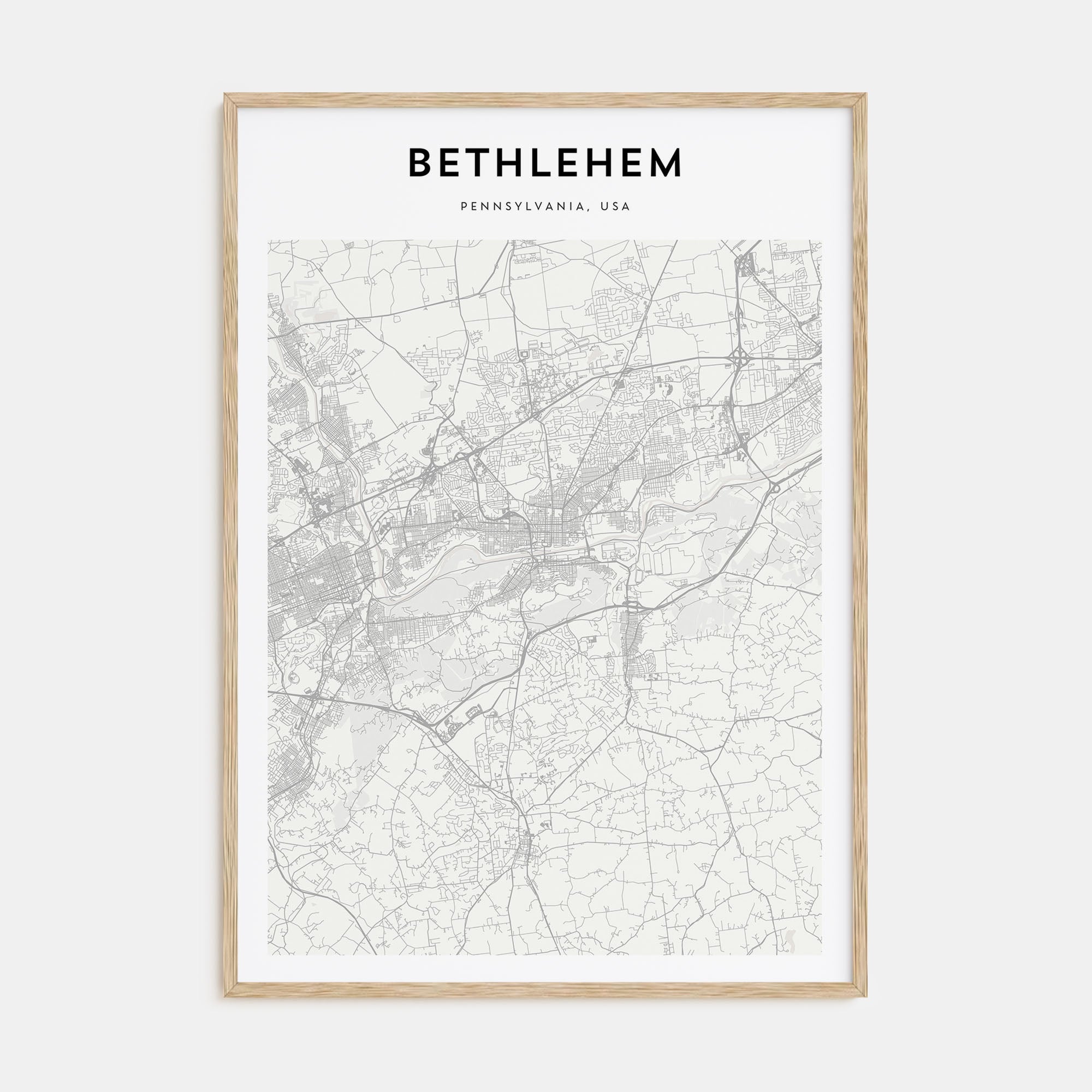 Bethlehem, Pennsylvania Map Portrait Poster