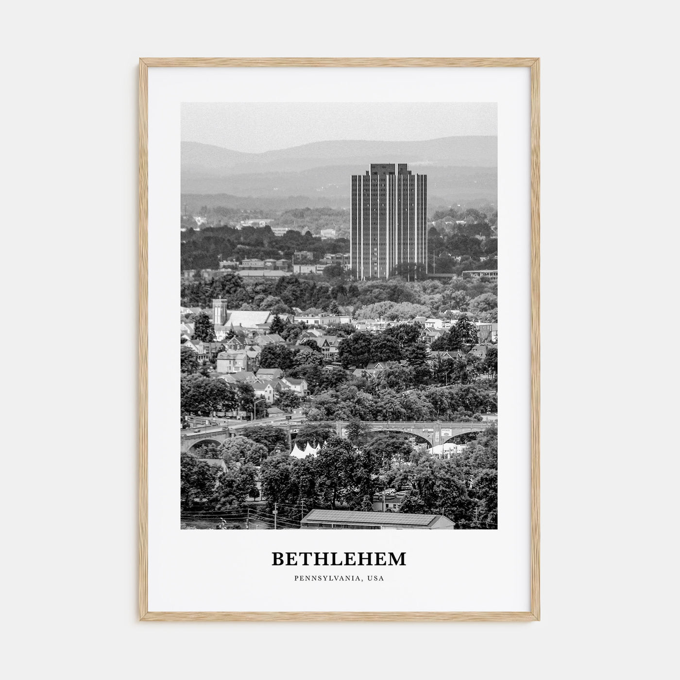 Bethlehem, Pennsylvania Portrait B&W Poster
