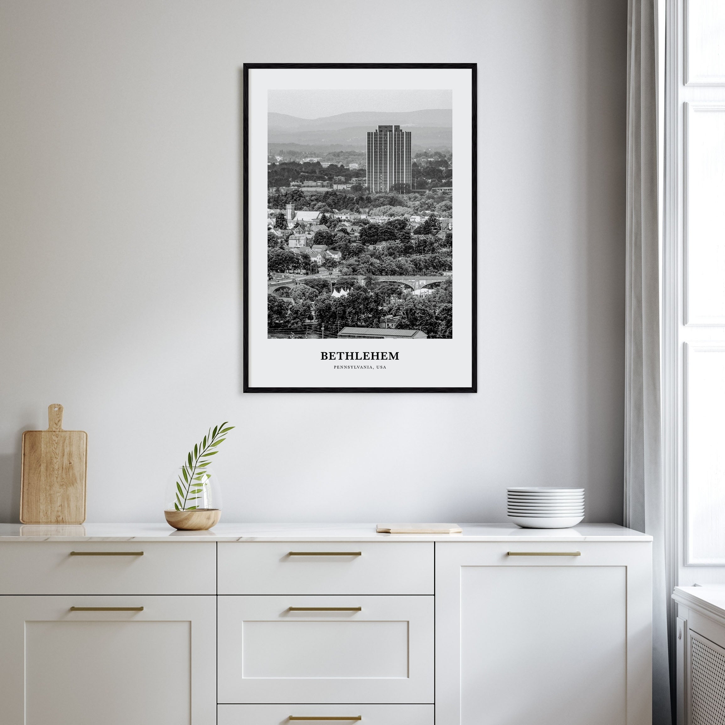 Bethlehem, Pennsylvania Portrait B&W Poster
