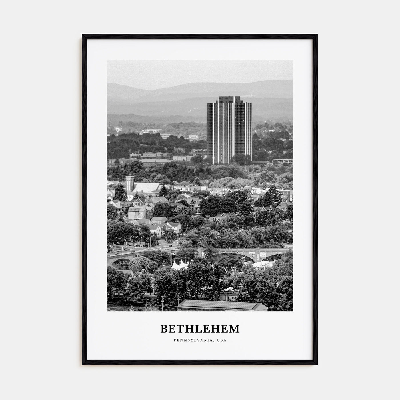 Bethlehem, Pennsylvania Portrait B&W Poster