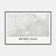 Beverly Hills Map Landscape Poster