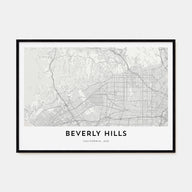 Beverly Hills Map Landscape Poster