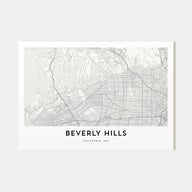 Beverly Hills Map Landscape Poster