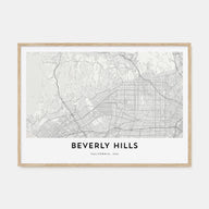 Beverly Hills Map Landscape Poster