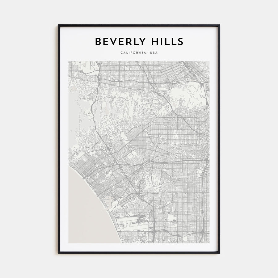 Beverly Hills Map Portrait Poster