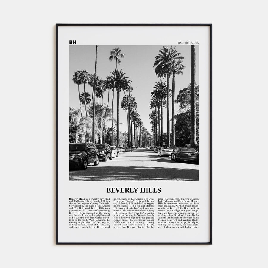 Beverly Hills Travel B&W Poster