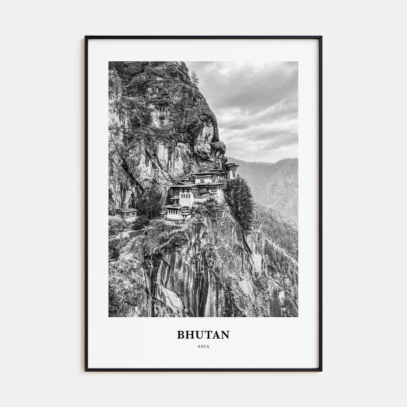 Bhutan Portrait B&W Poster