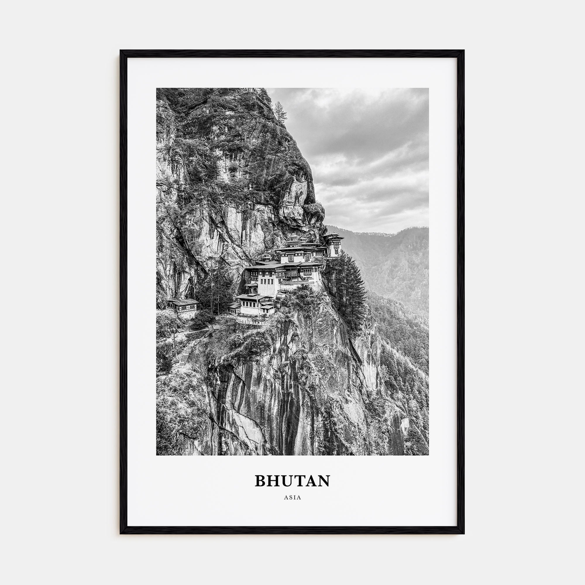 Bhutan Portrait B&W Poster
