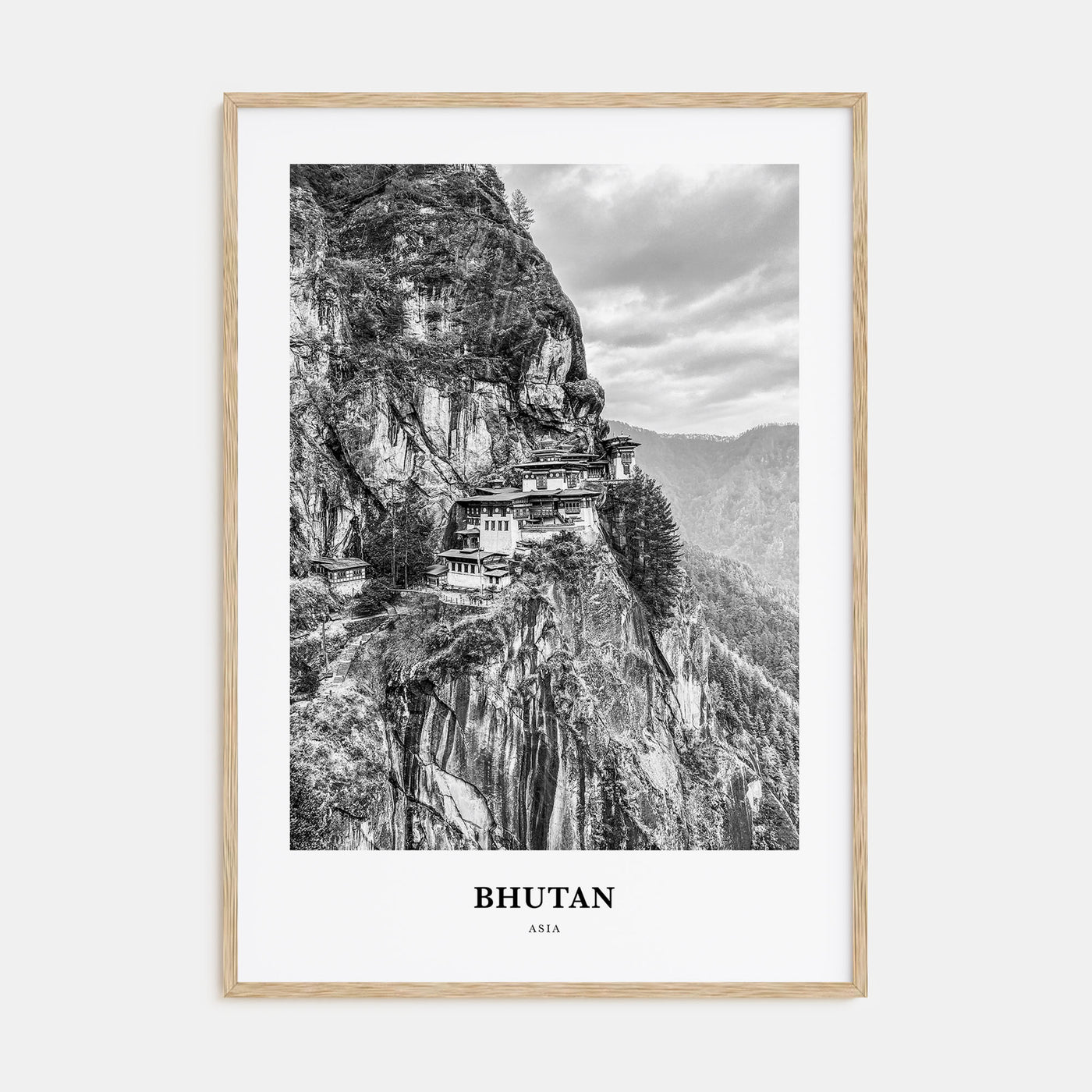 Bhutan Portrait B&W Poster