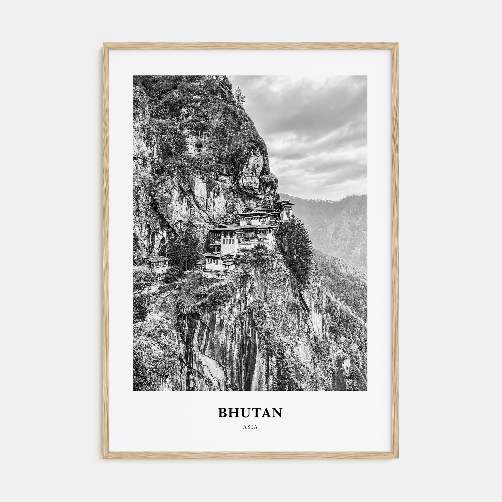 Bhutan Portrait B&W Poster