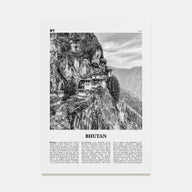 Bhutan Travel B&W Poster