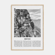 Bhutan Travel B&W Poster