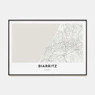 Biarritz Map Landscape Poster