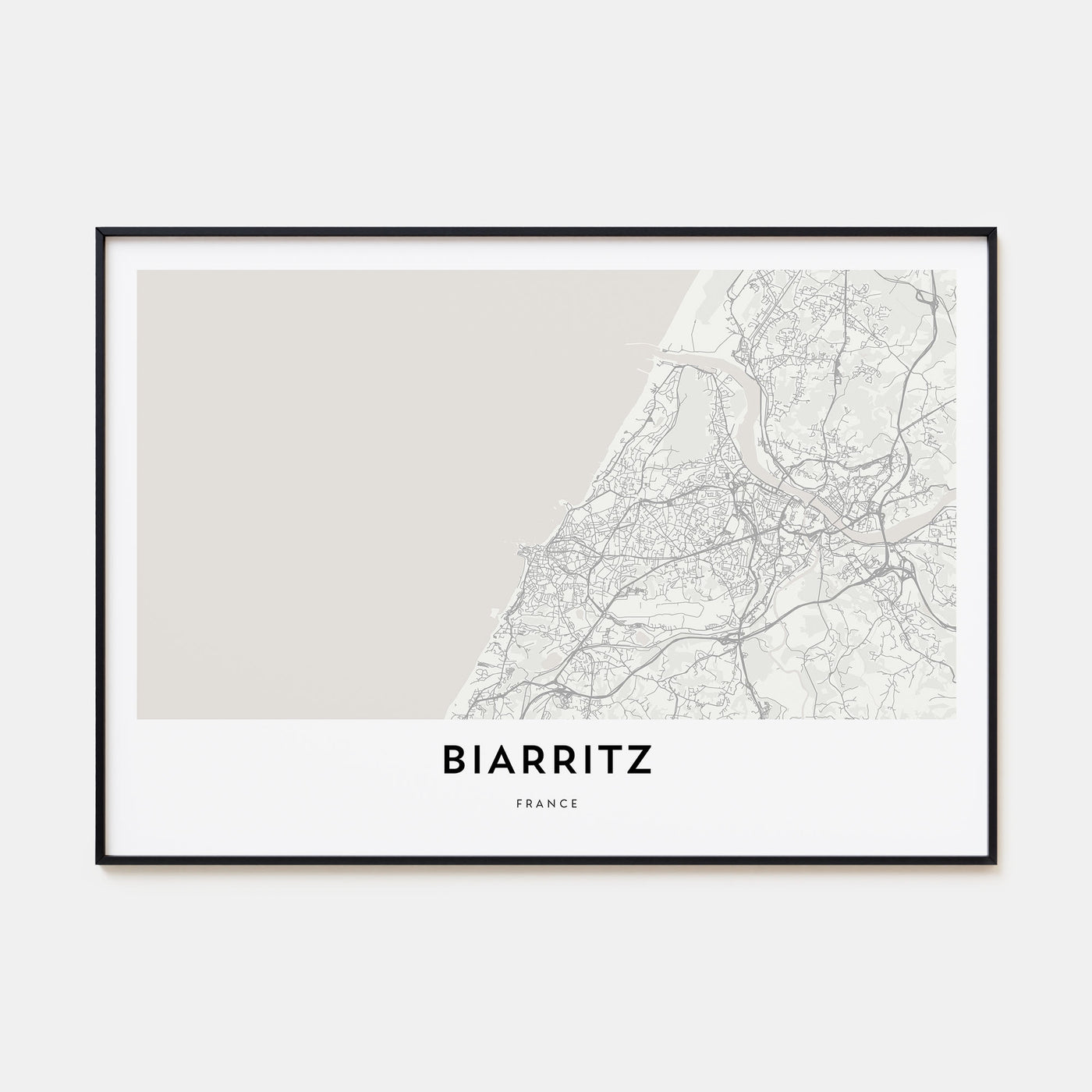 Biarritz Map Landscape Poster