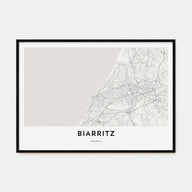 Biarritz Map Landscape Poster