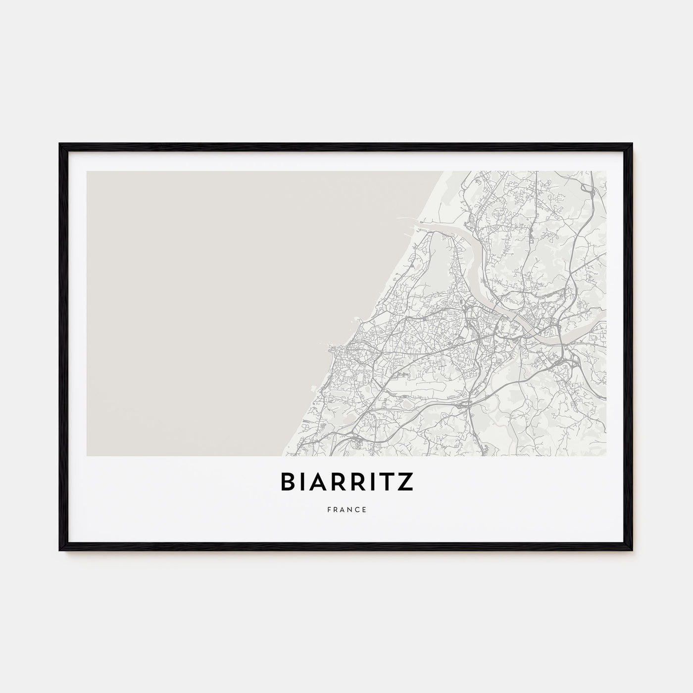 Biarritz Map Landscape Poster