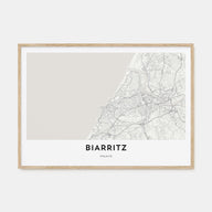 Biarritz Map Landscape Poster