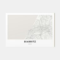 Biarritz Map Landscape Poster